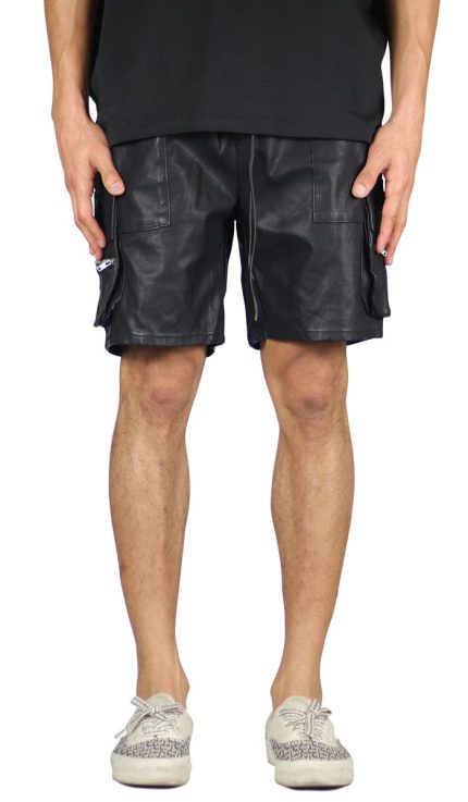 Leather Cargo Shorts
