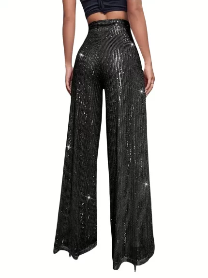Women’s High Waist Wide Leg Sequin Pants