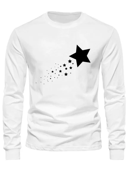 Men's Casual Long Sleeve T-Shirt with Starry Sky