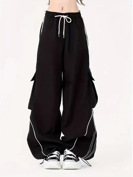 [Hip Hop Sweatpants] High Waisted Baggy Sweatpants | for Women Men Cargo
