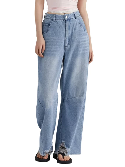 Vintage High-Waisted Wide Leg Faux Denim Faux Denim for Women