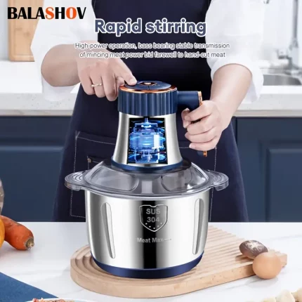 BALASHOV 1.32gal Electric Food Chopper & Processor, Stainless Steel