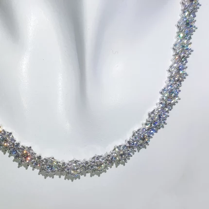 1pc S925 925 Silver Moissanite Sunflower Necklace Men's And Women's Matching