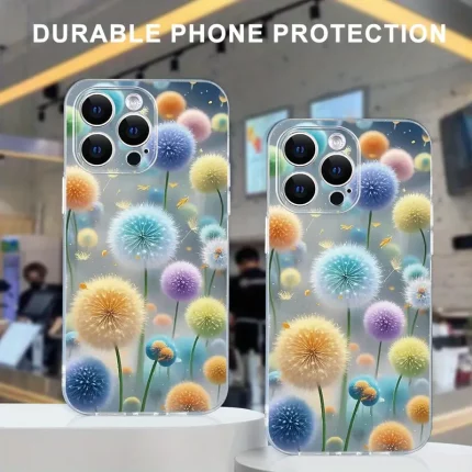 Stylish and Trendy Dandelion Pattern Premium Soft Protective Phone Case for iPhone 16