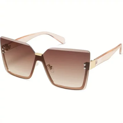 SOJOS Women's Square Oversized Protection Trendy Rimless Design with Lightweight